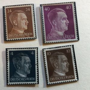 1940s German Realm Deutsches Reich Adolf Hitler Postage Stamps set of 5